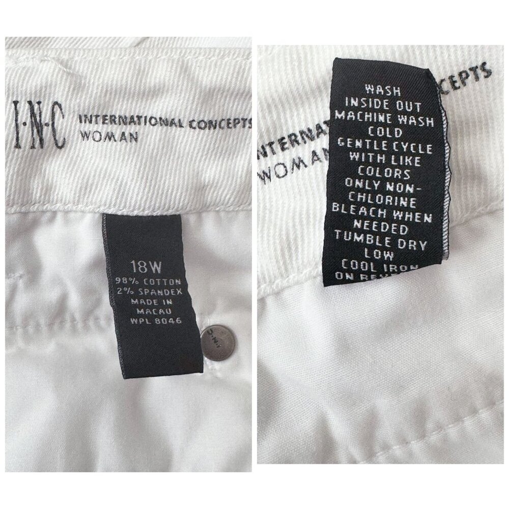 INC International Concepts Wide Leg White Jeans Women's PLUS Size 18W - Picture 2 of 8